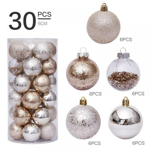 Christmas Balls Ornaments Hanging Ball for Holiday Wedding Party Decoration Small Shatterproof Christmas Baubles for Christmas Tree Gold, 2.36 30pcs 